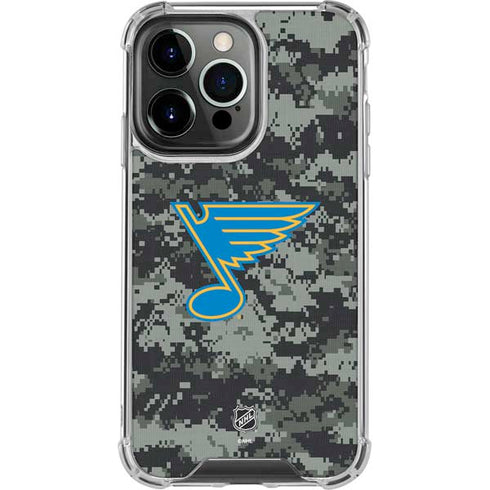 NHL St. Louis Blues Camo iPhone 15 Pro Max Clear Case